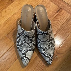 Snake Skin Mules size 9